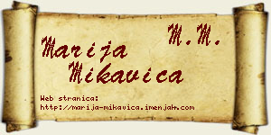 Marija Mikavica vizit kartica